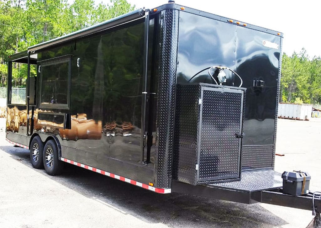 2025 Southern Dimensions BBQ Concession Trailer 24 Foot- Black Out Trailer with Smoker (SDG-244) - Image 2